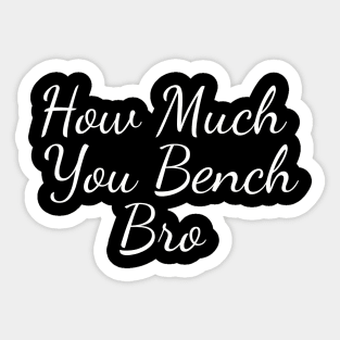 Strength in Numbers: How Much You Bench, Bro Sticker